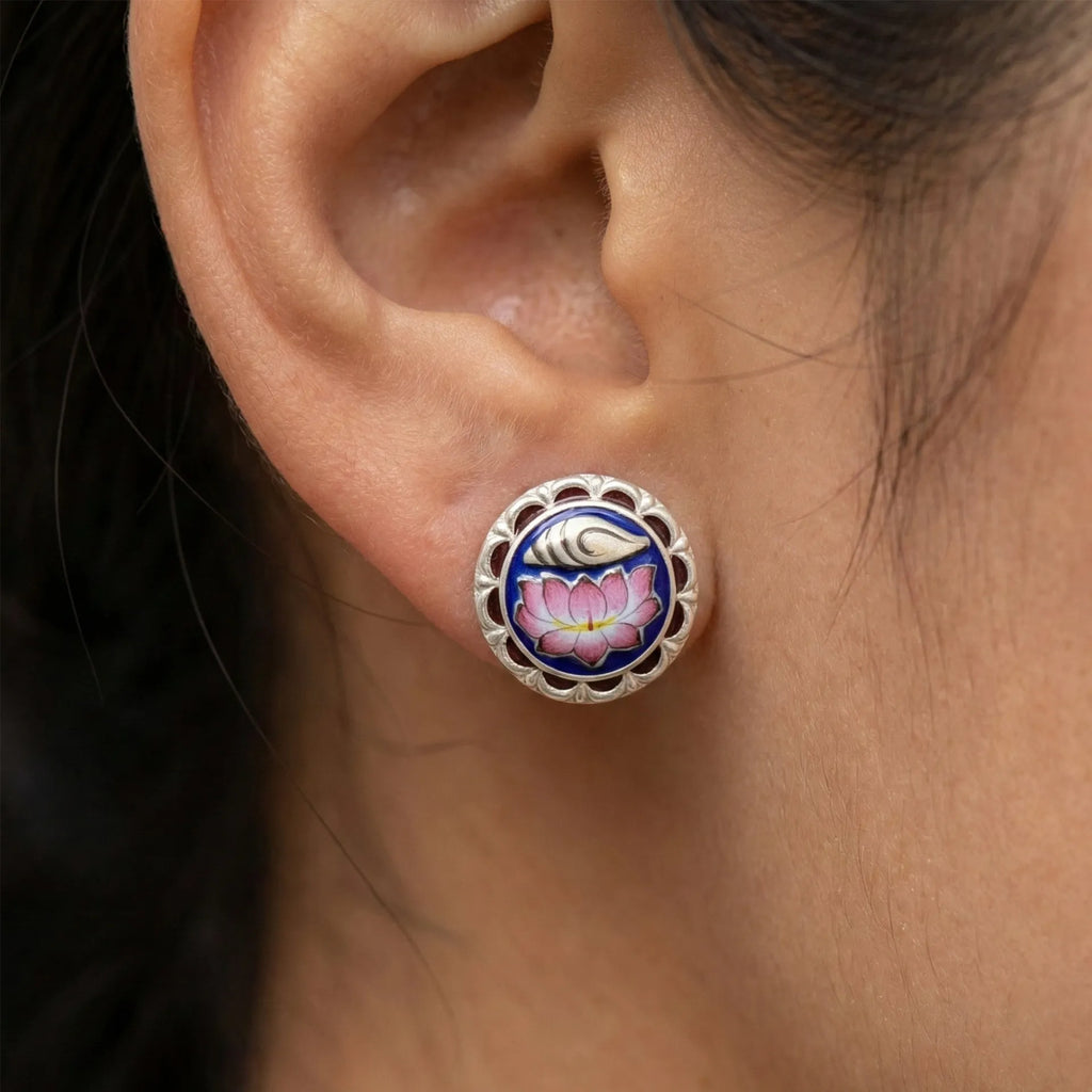 Gulabi Meenakari - Ear Ring
