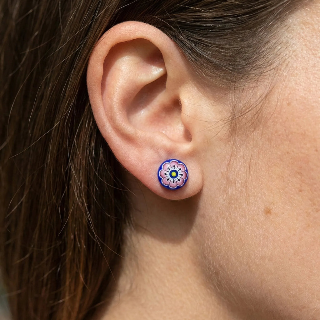 Gulabi Meenakari - Ear Ring