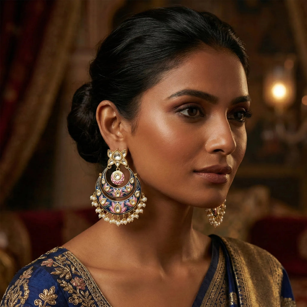 Gulabi Meenakari - Ear Ring