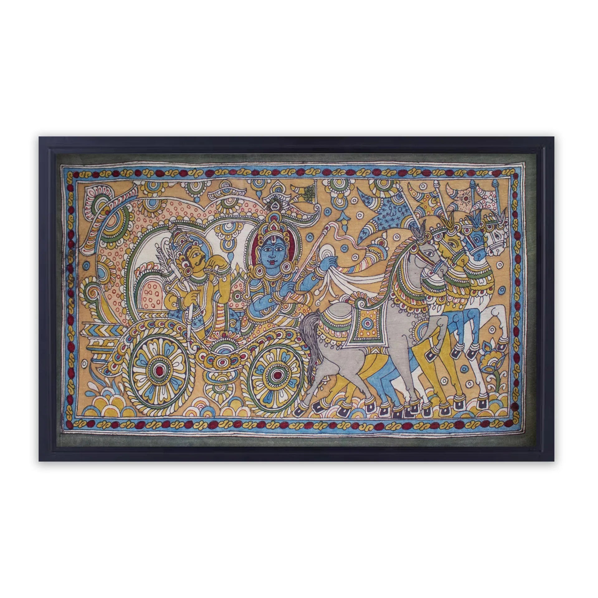 Kalamkari - Krisha and Arjuna