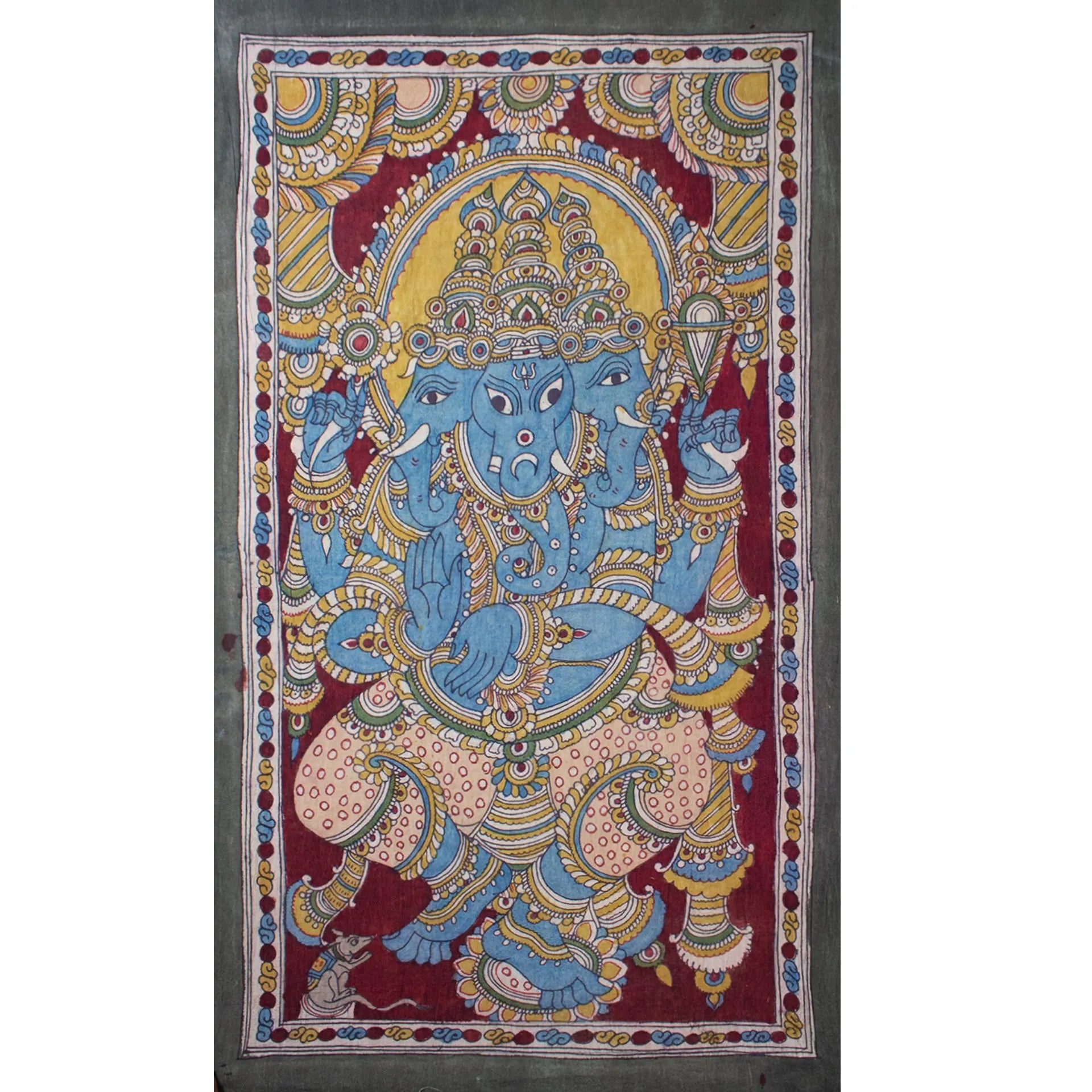 Kalamkari - Tri Mukhi Ganpati