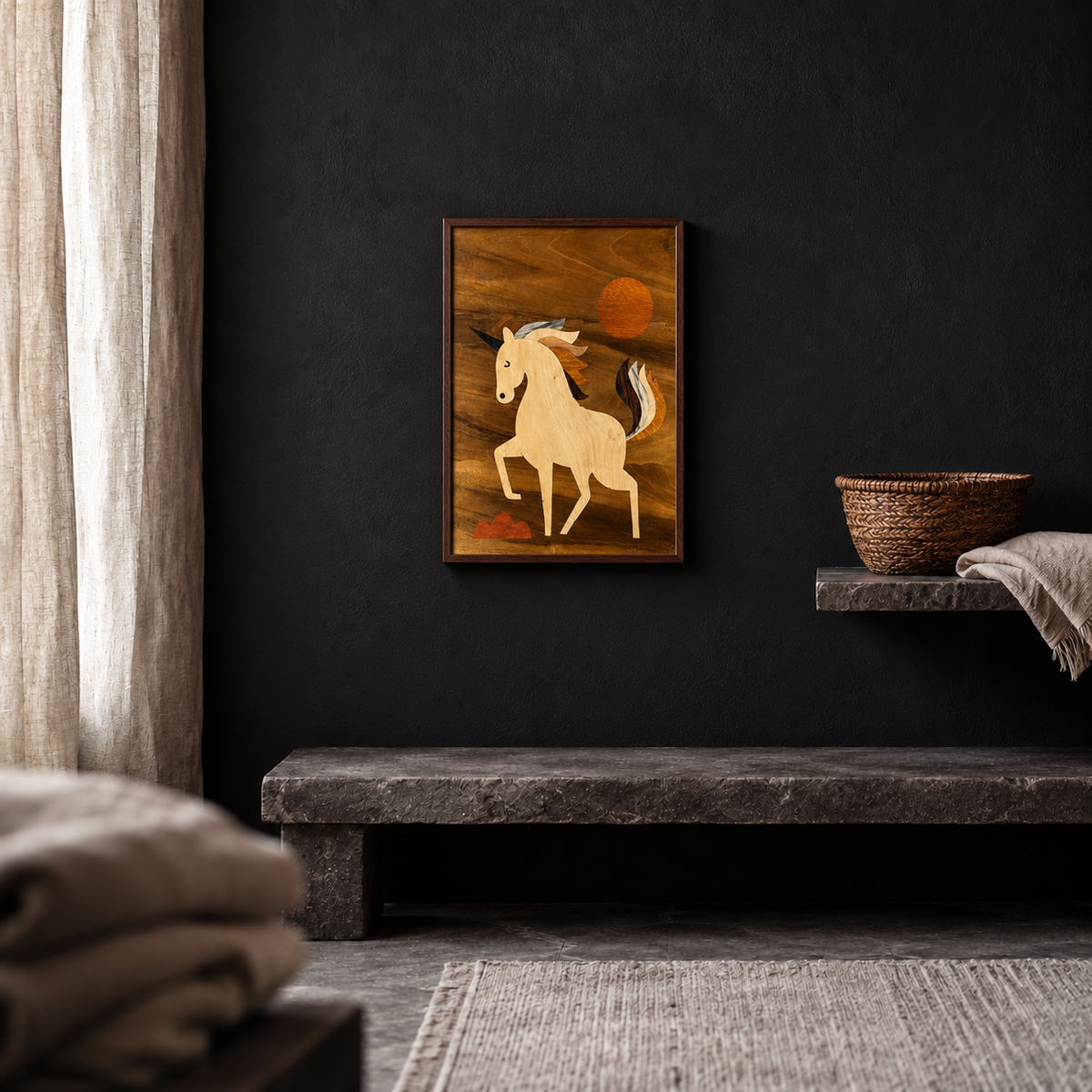 Mysore Rosewood Inlay – Unicorn