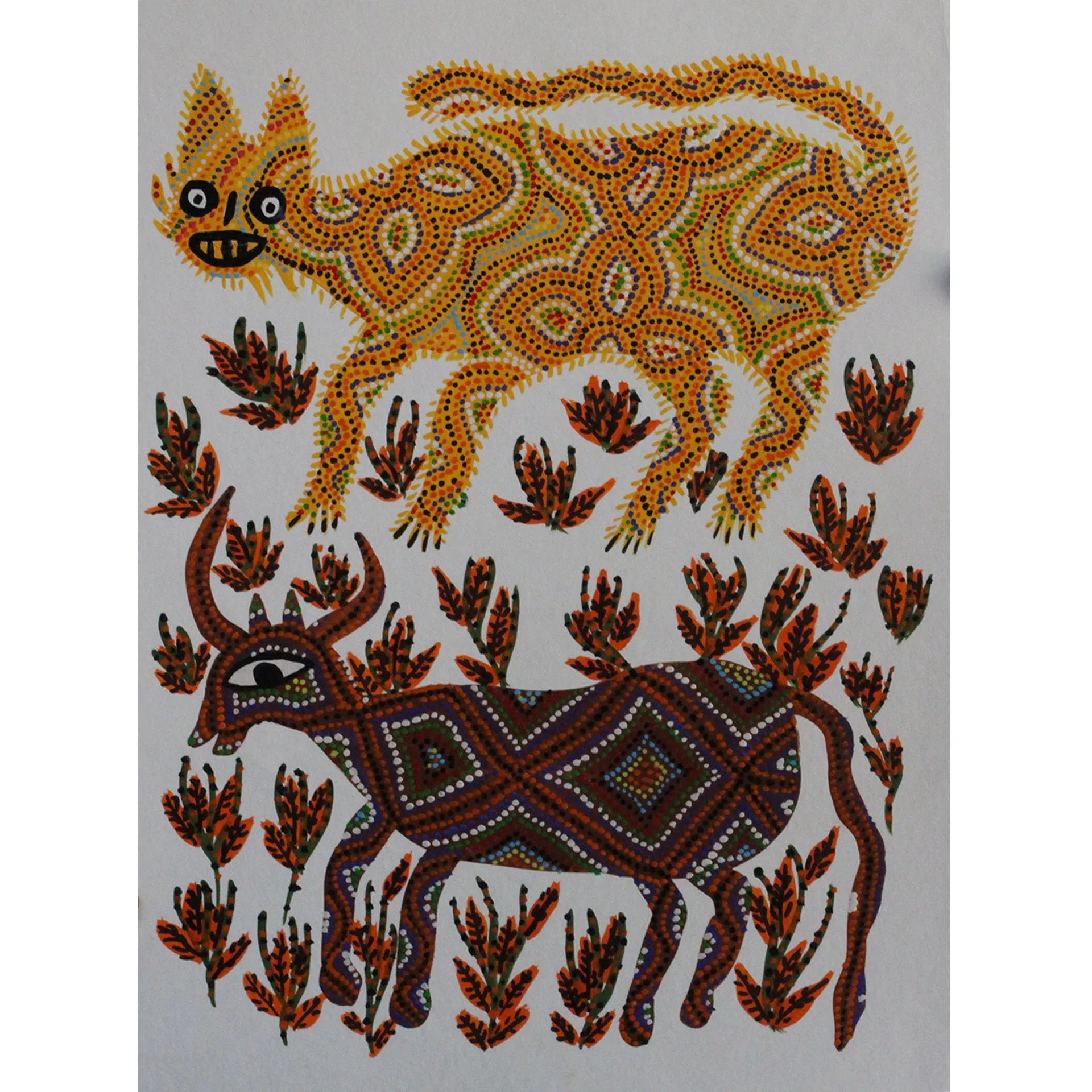 Bhil - Lion killing the cow