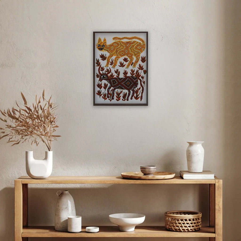 Bhil - Lion killing the cow