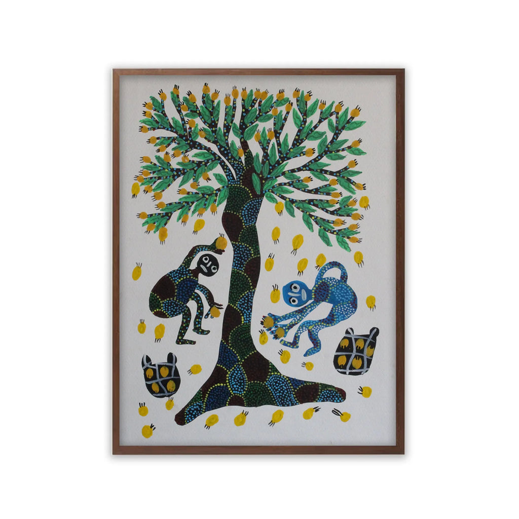Bhil - People picking Mahua