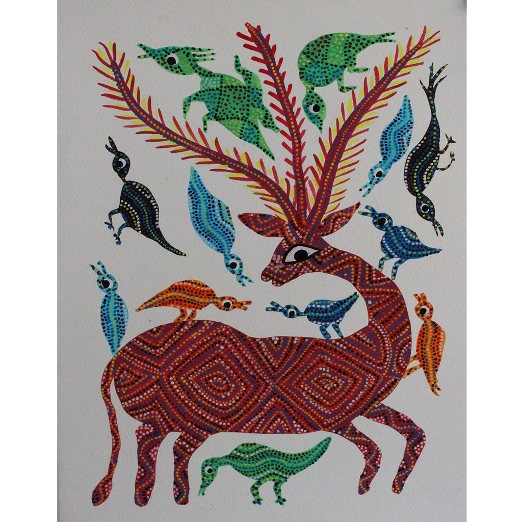 Bhil - Deer and birds