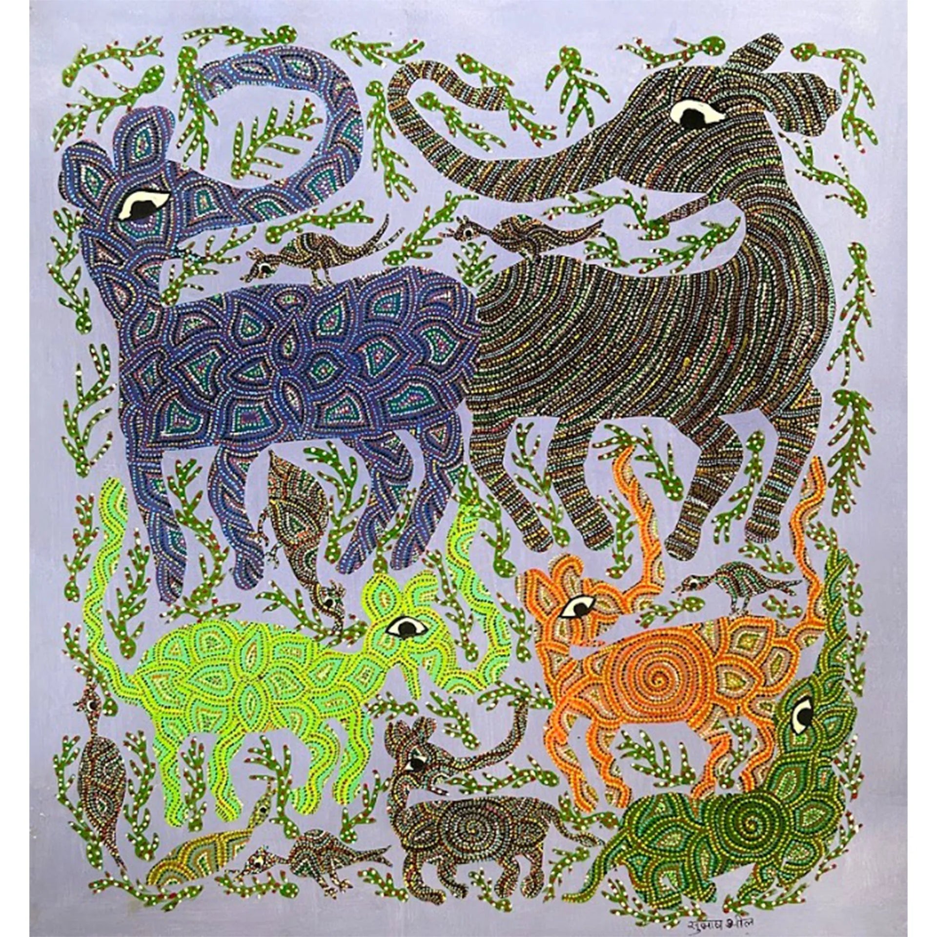 Bhil - Elephant Family - Bird troubling them
