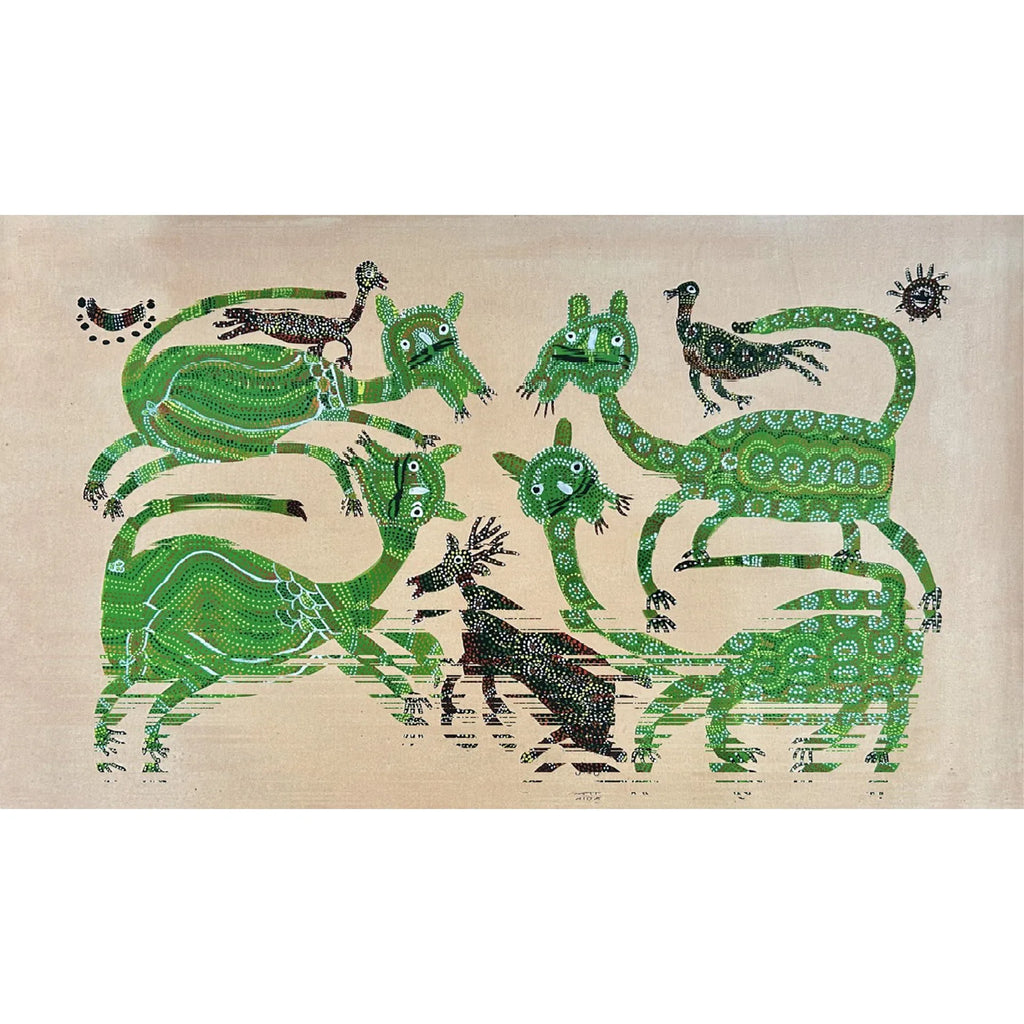 Bhil - Cats and birds and deer