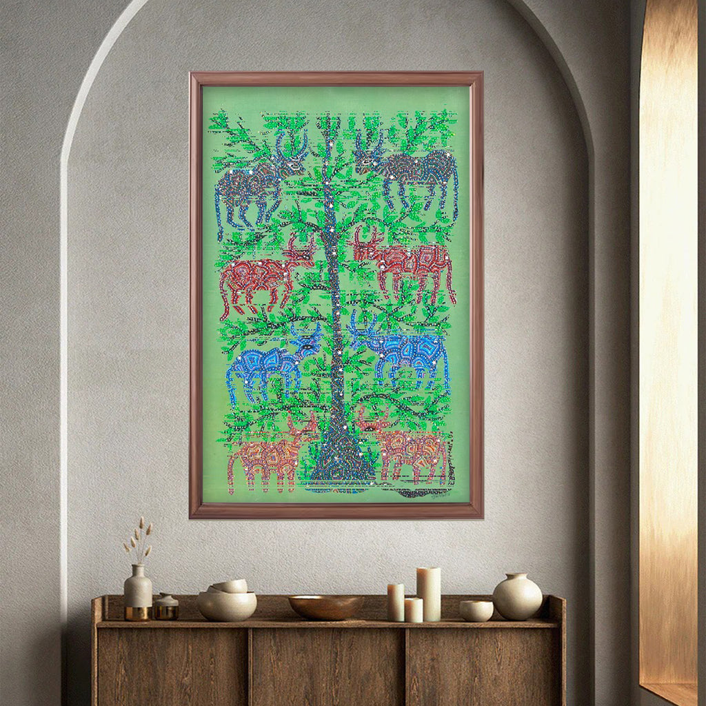 Bhil - Tree of life and cows