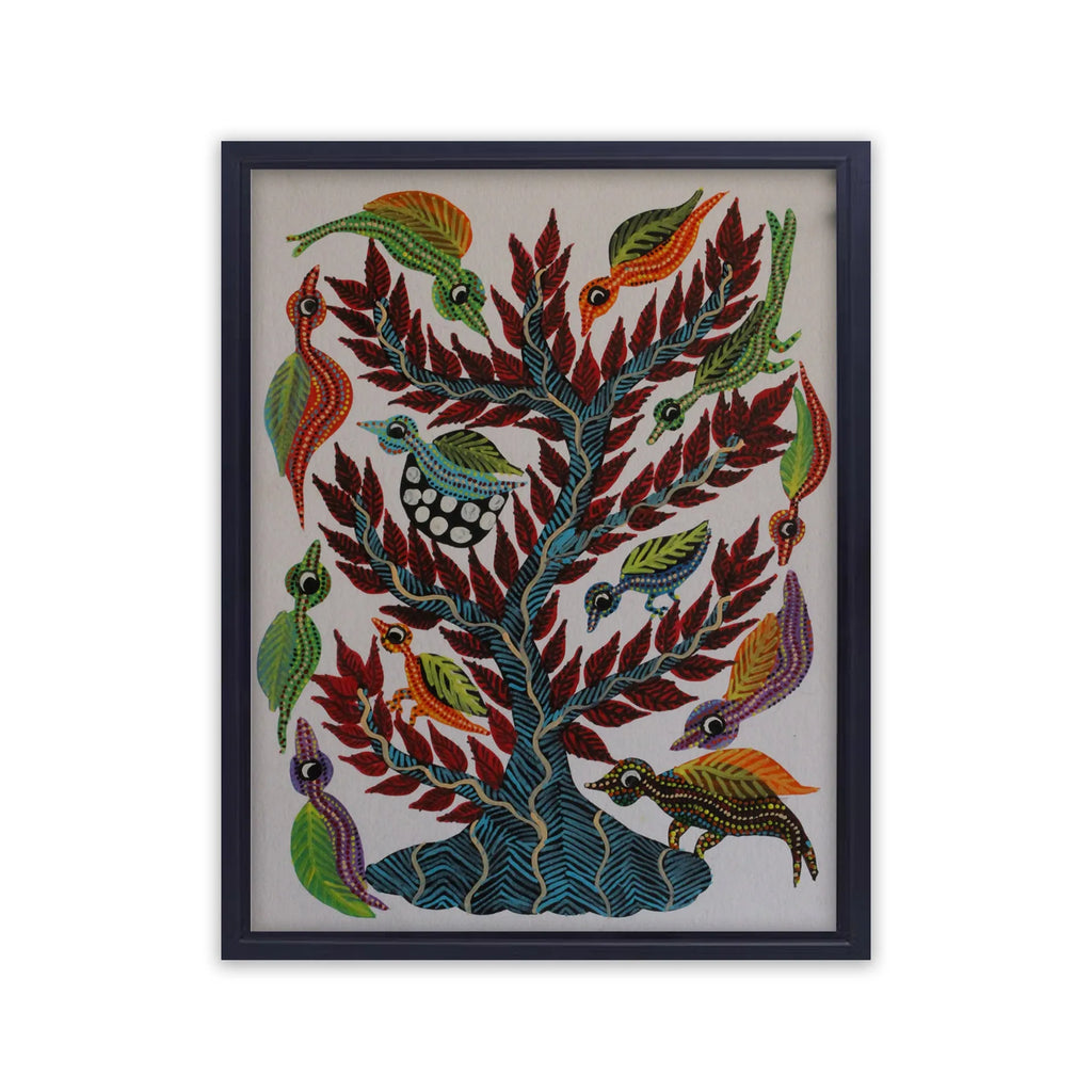 Bhil - Peepal tree and birds