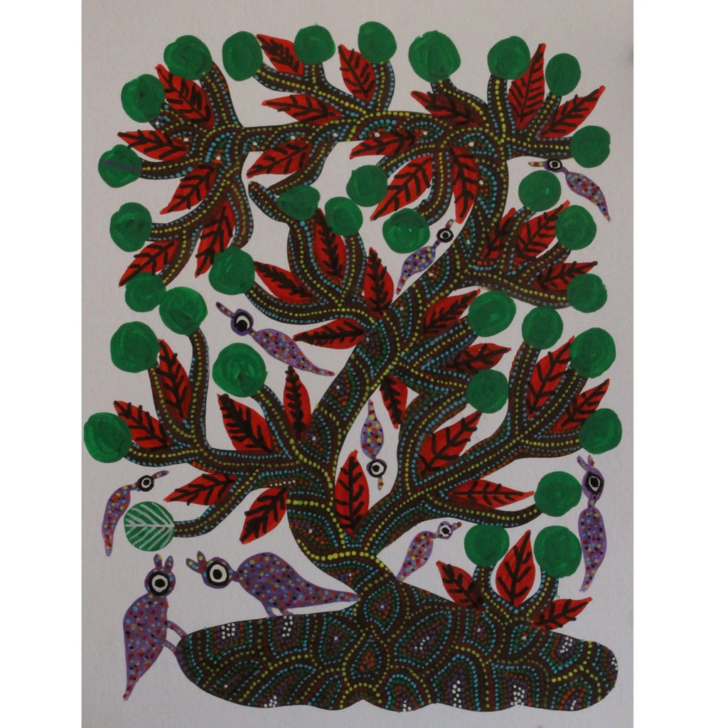 Bhil - Birds on a berry tree