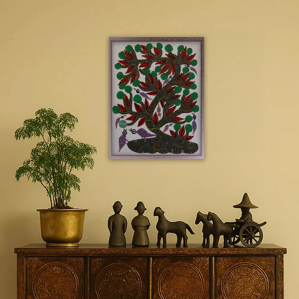 Bhil - Birds on a berry tree