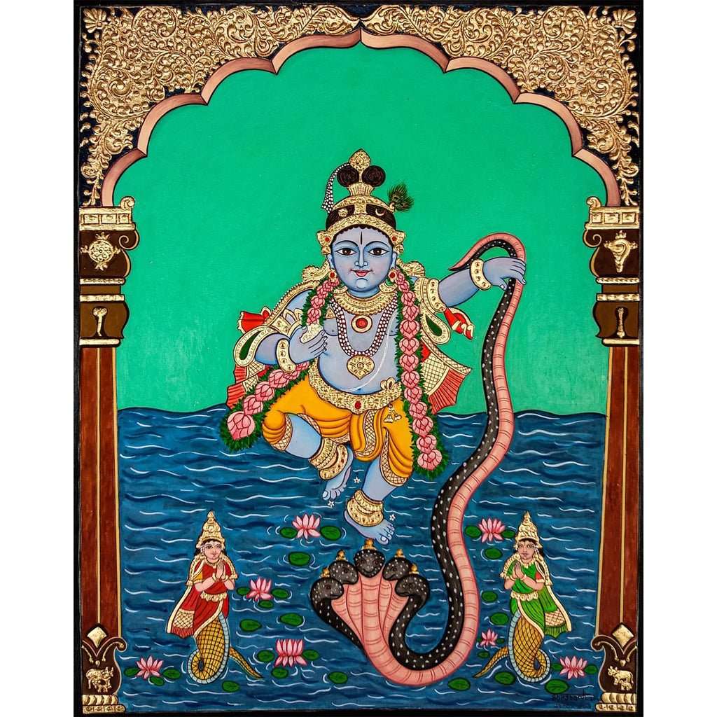 Mysore Painting - Krishna Kaalingamardhana