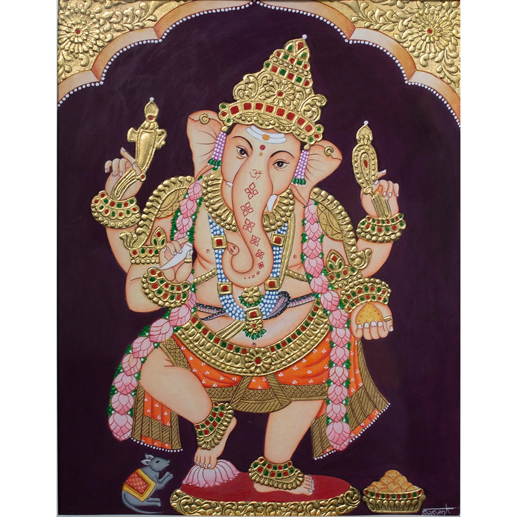 Mysore Painting - Natya Ganapathi