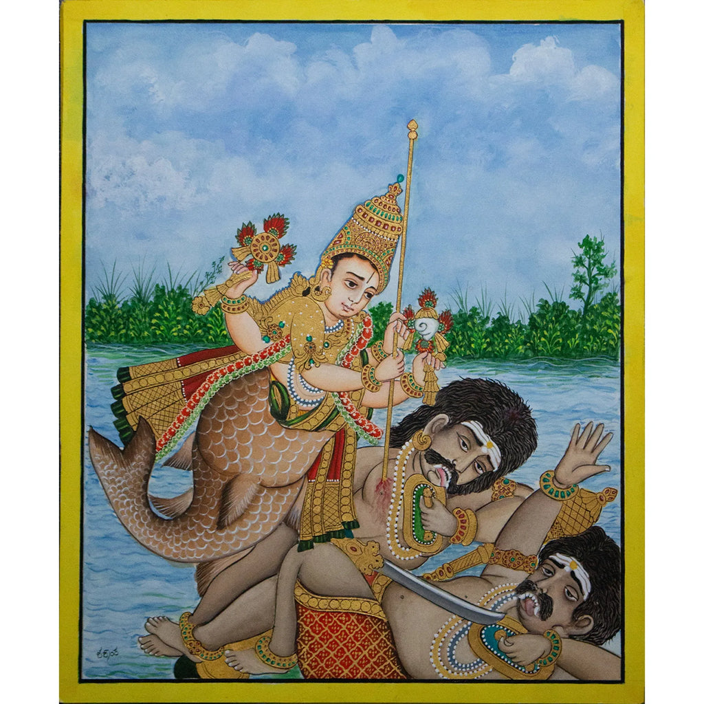 Mysore Painting - Matsyavatara