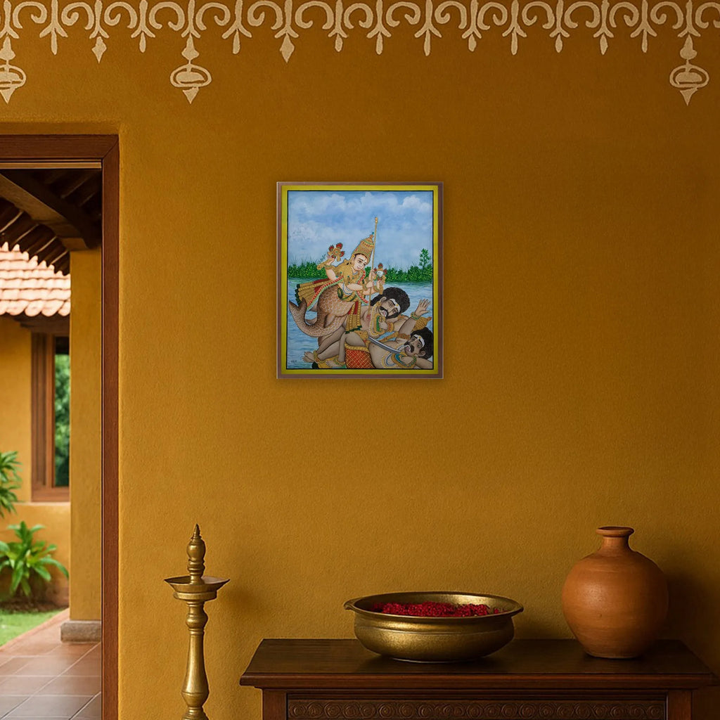 Mysore Painting - Matsyavatara