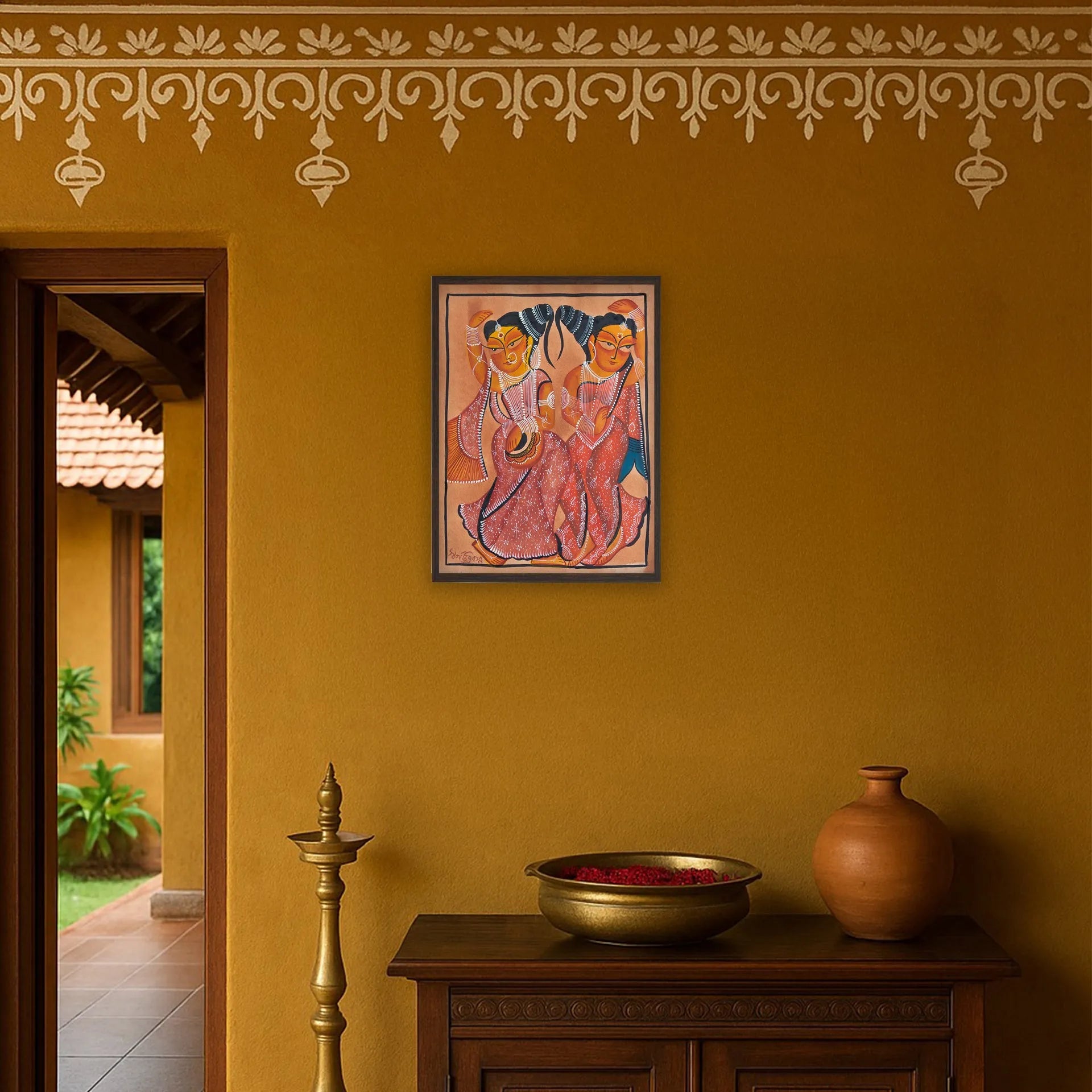 Bengal Pattachitra - Friends
