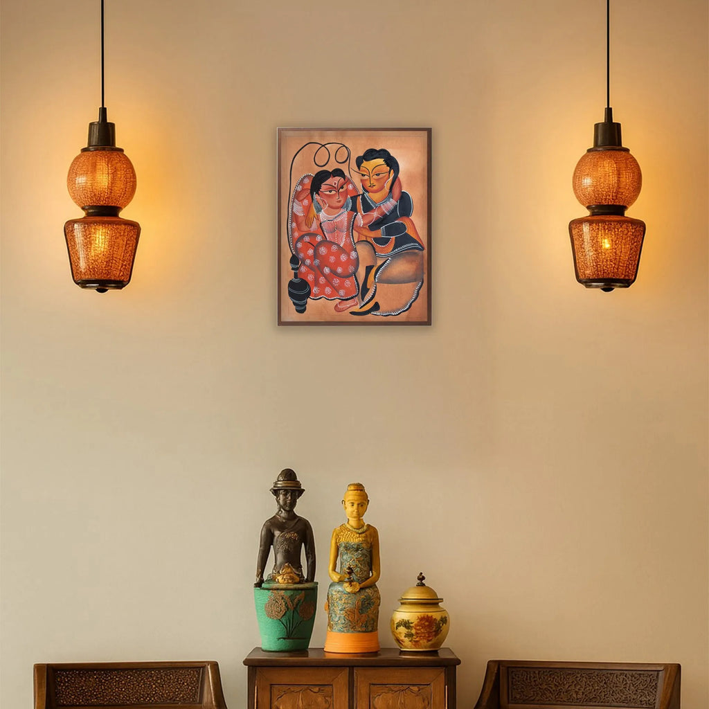 Bengal Pattachitra - Babu Biwi