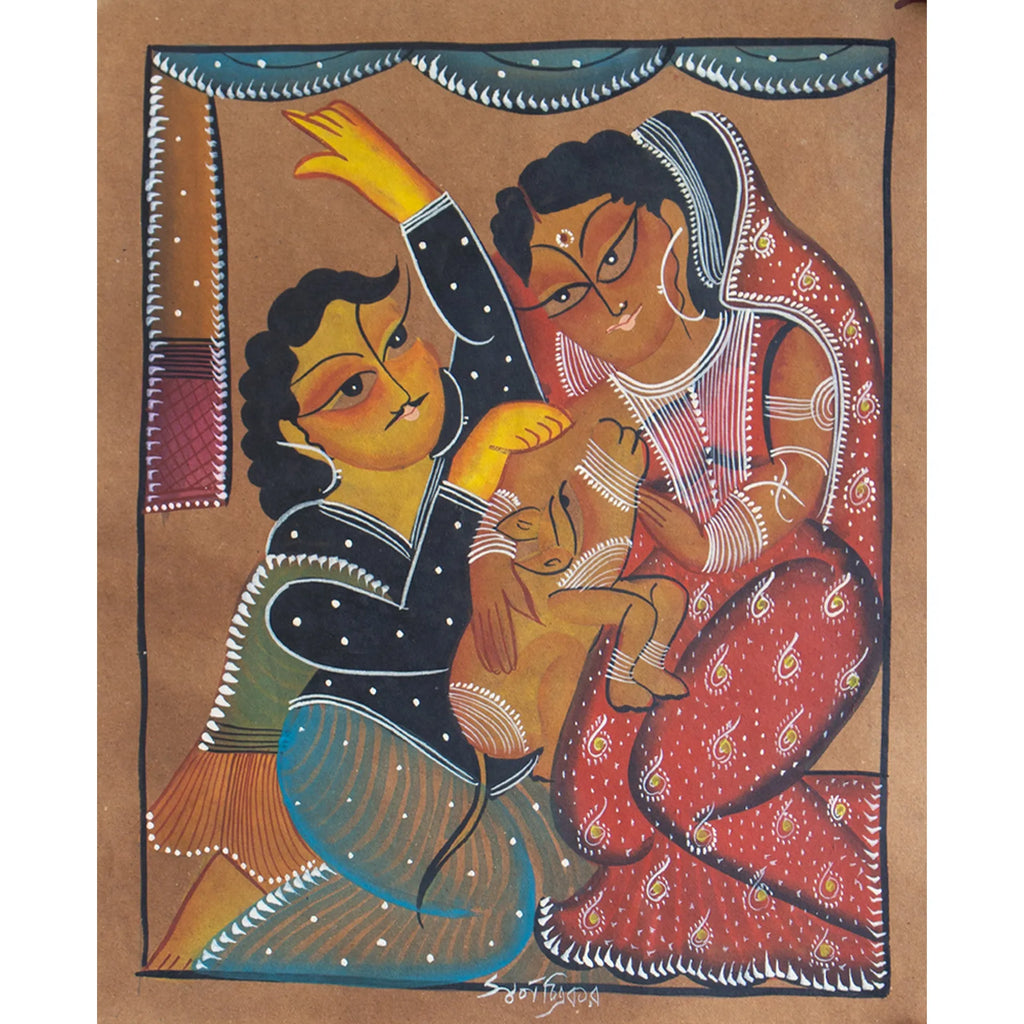 Bengal Pattachitra - Babu Biwi