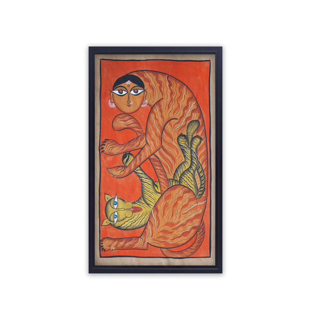 Bengal Pattachitra - Lion Family