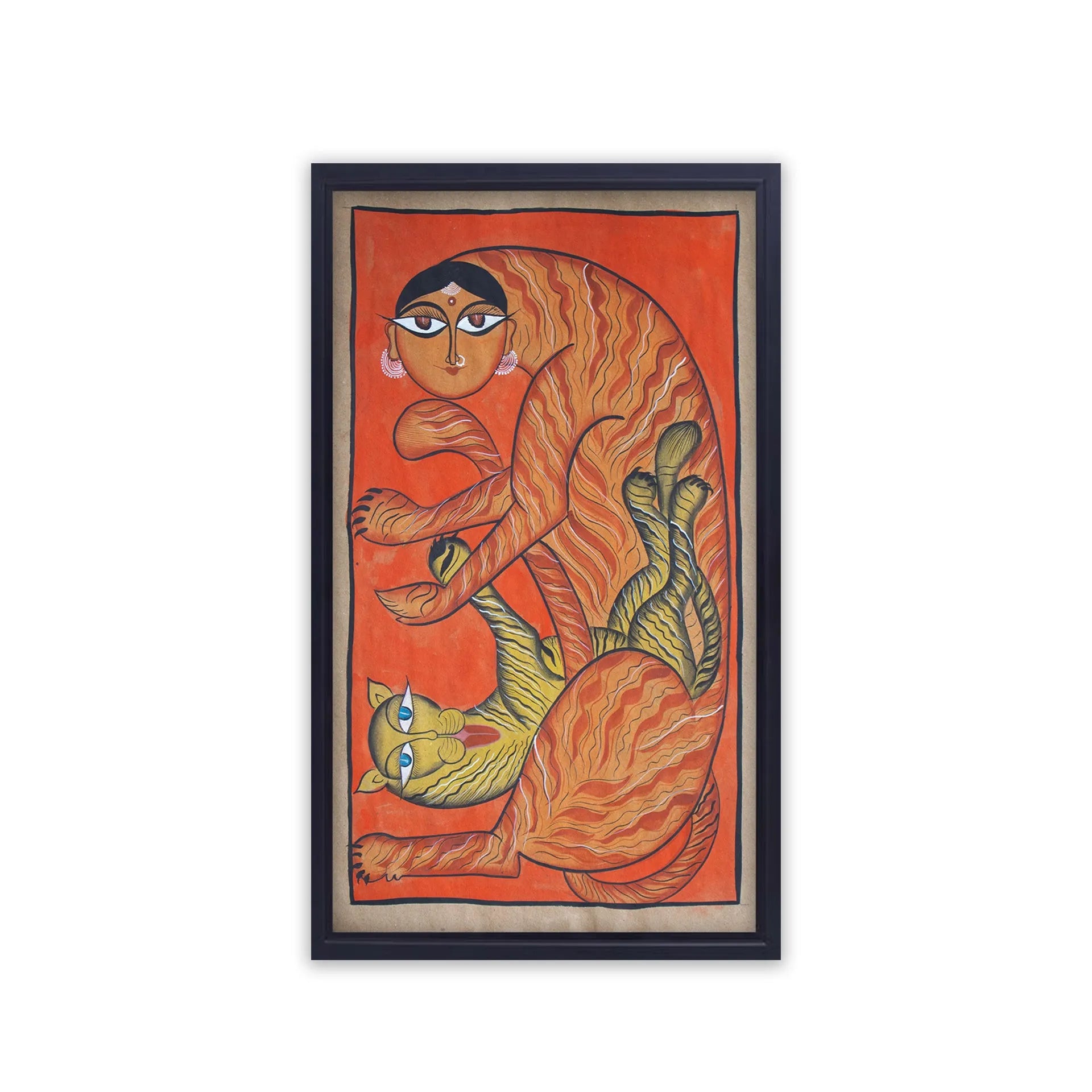 Bengal Pattachitra - Lion Family
