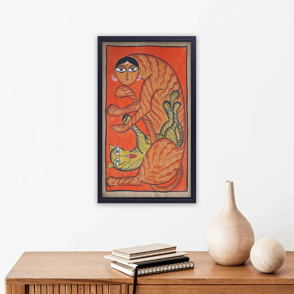 Bengal Pattachitra - Lion Family