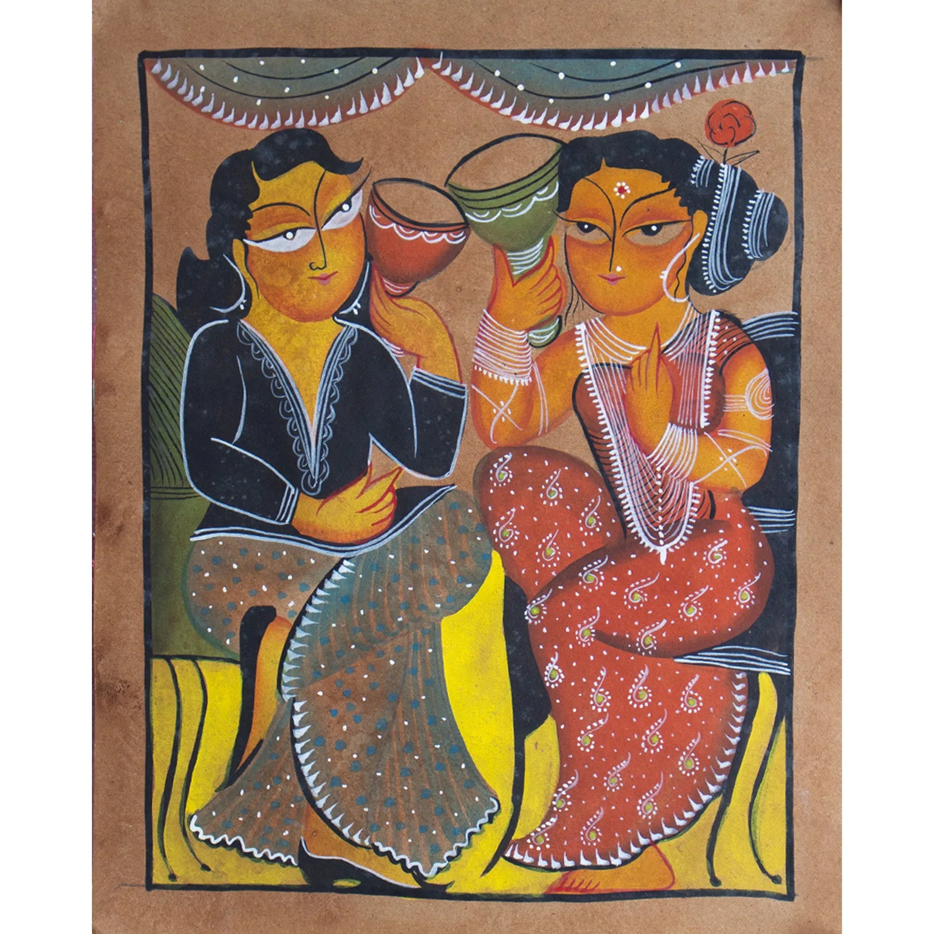 Bengal Pattachitra - Babu Biwi