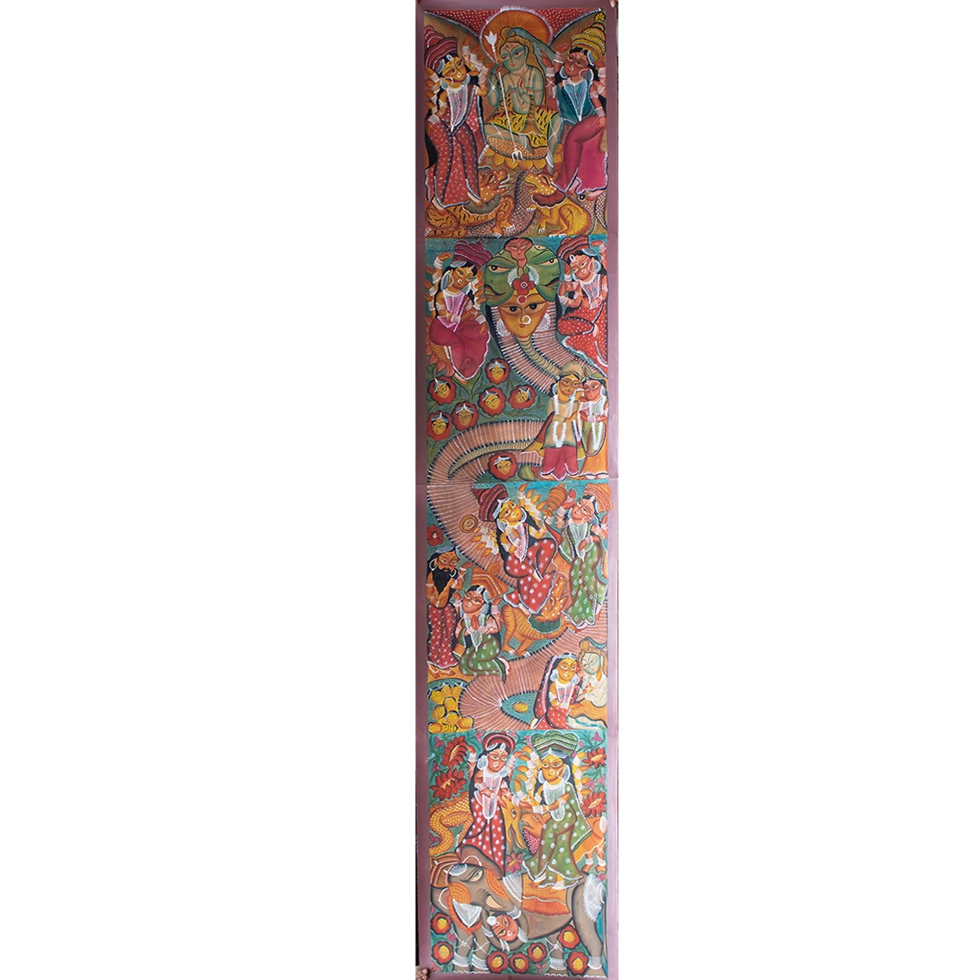 Bengal Pattachitra - Ganga Durga quaralleing for Shiv ji