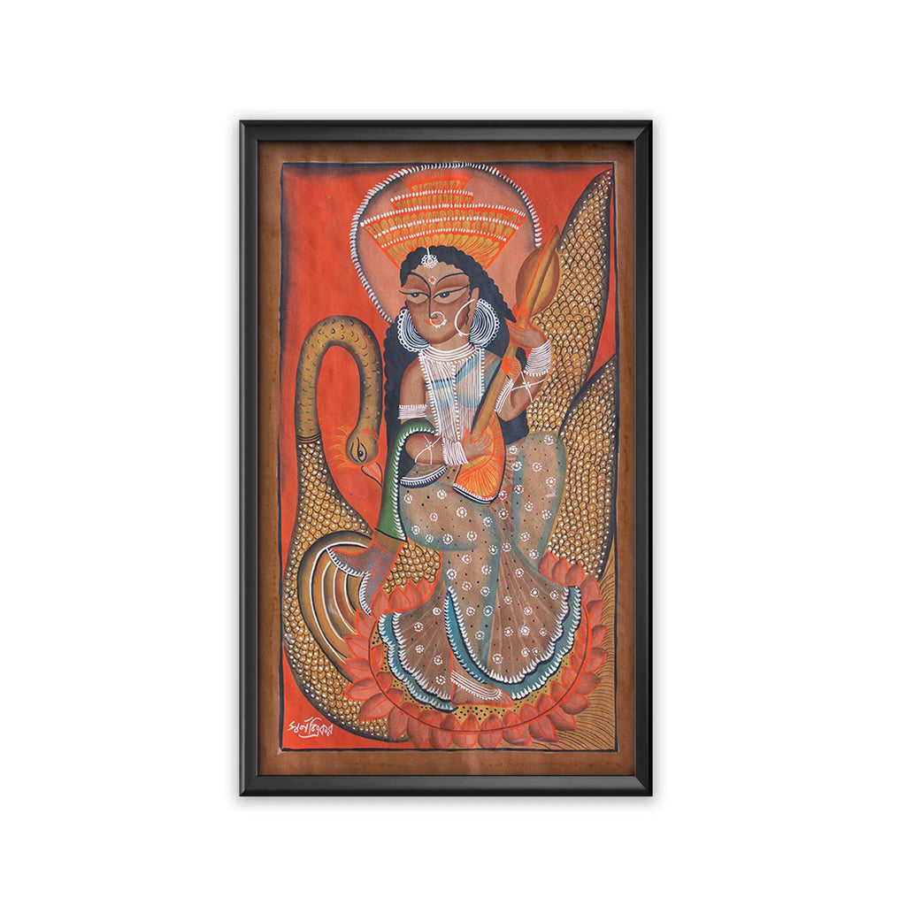 Bengal Pattachitra - Saraswati Maa