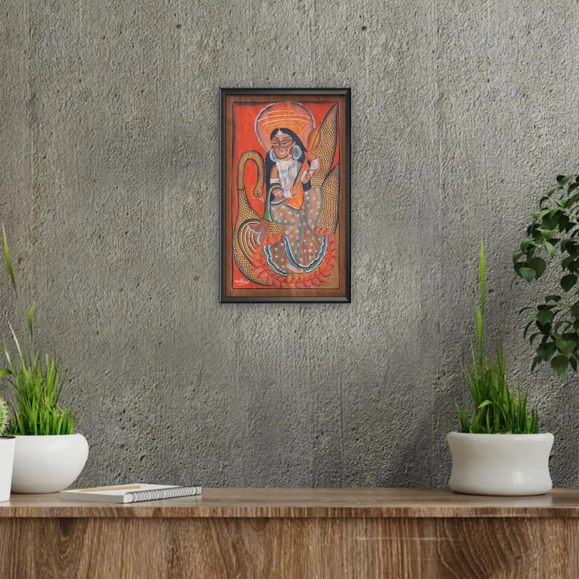 Bengal Pattachitra - Saraswati Maa