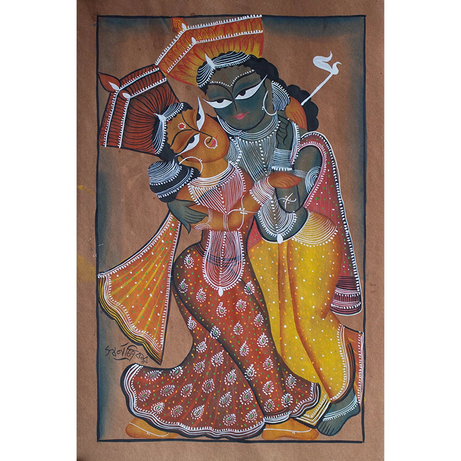 Bengal Pattachitra - Radha Krishna