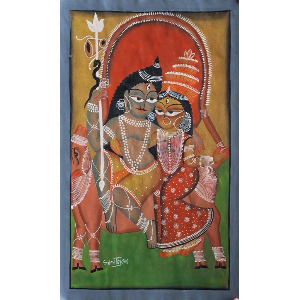 Bengal Pattachitra - Shiv Parvati