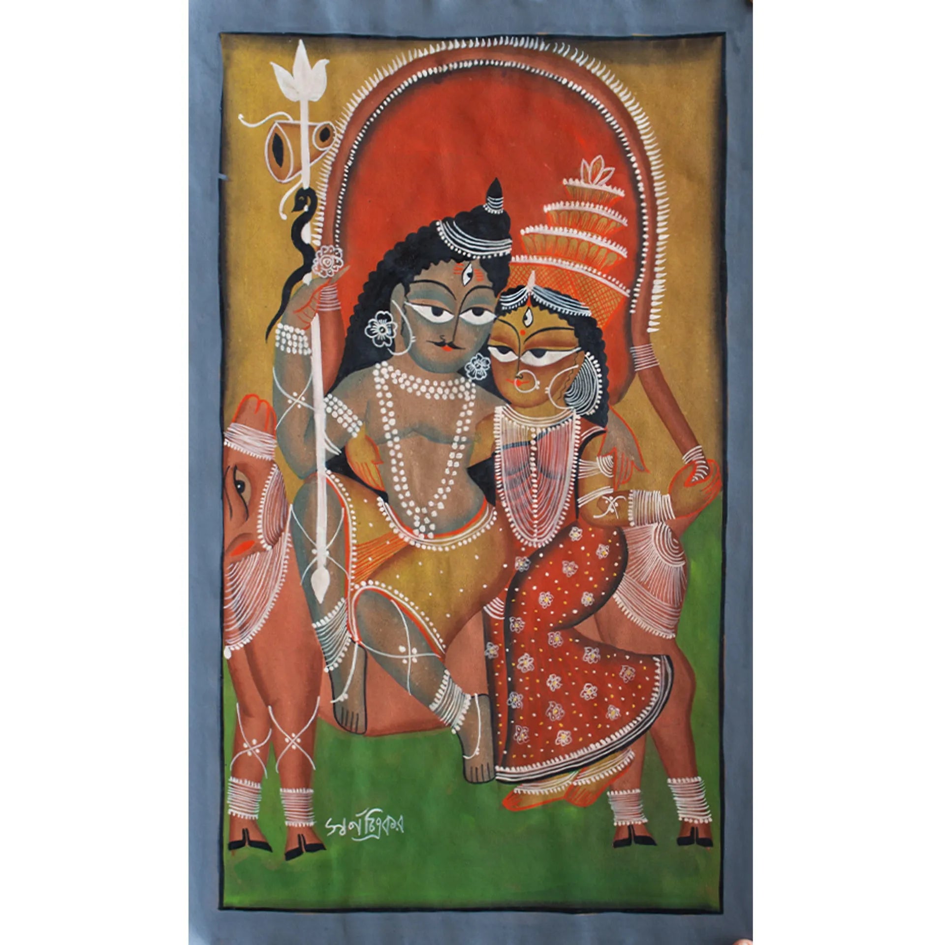 Bengal Pattachitra - Shiv Parvati