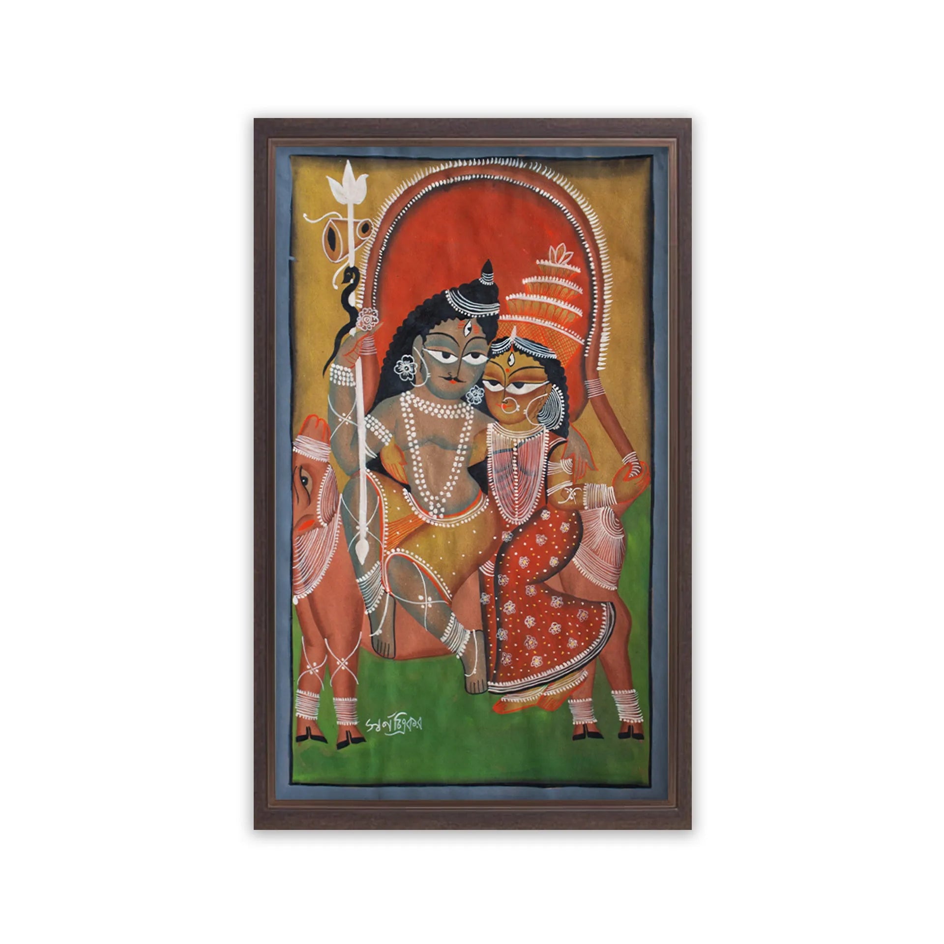 Bengal Pattachitra - Shiv Parvati