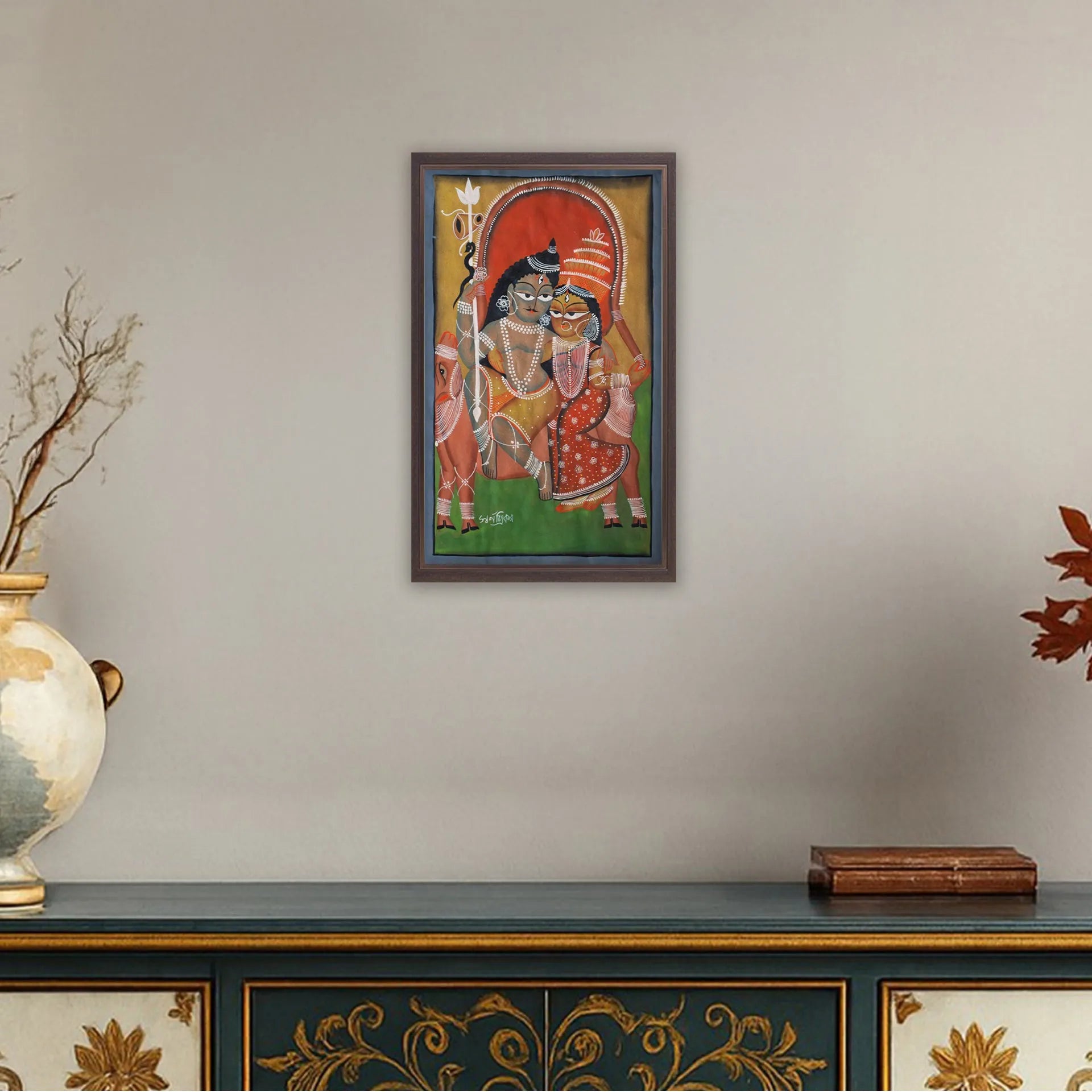 Bengal Pattachitra - Shiv Parvati