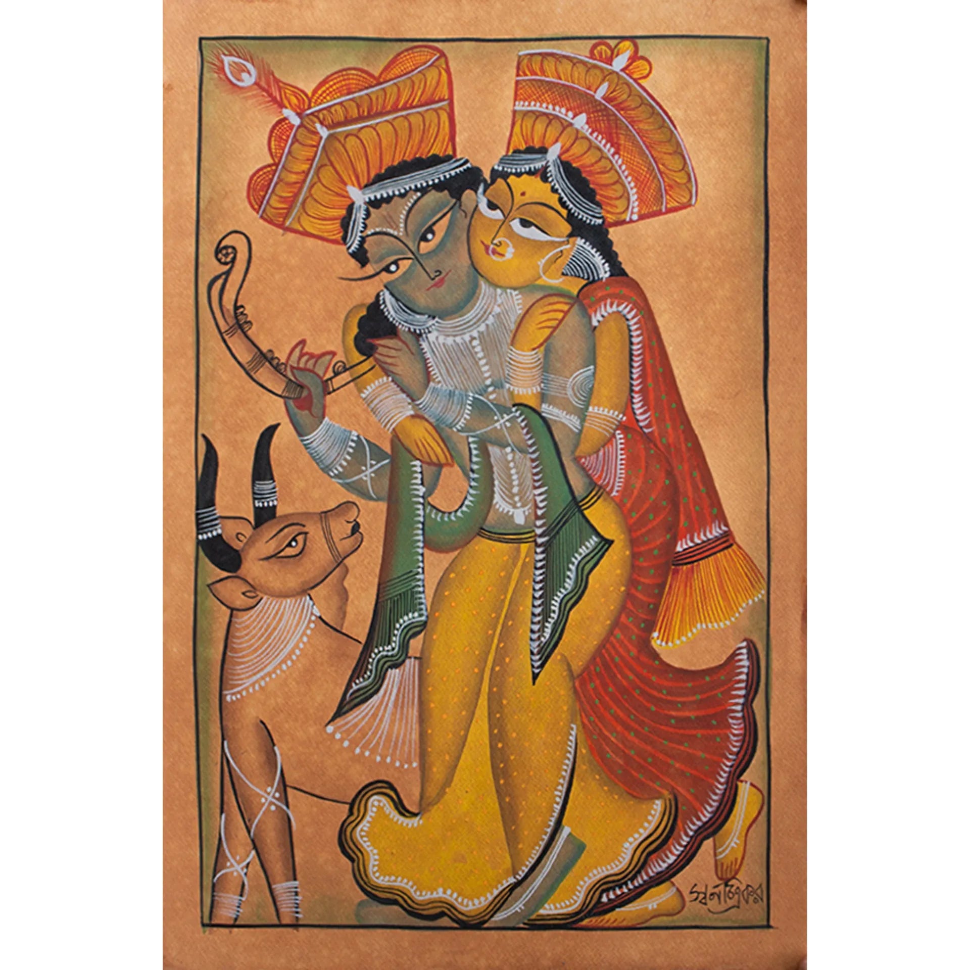 Bengal Pattachitra - Radha Krishna