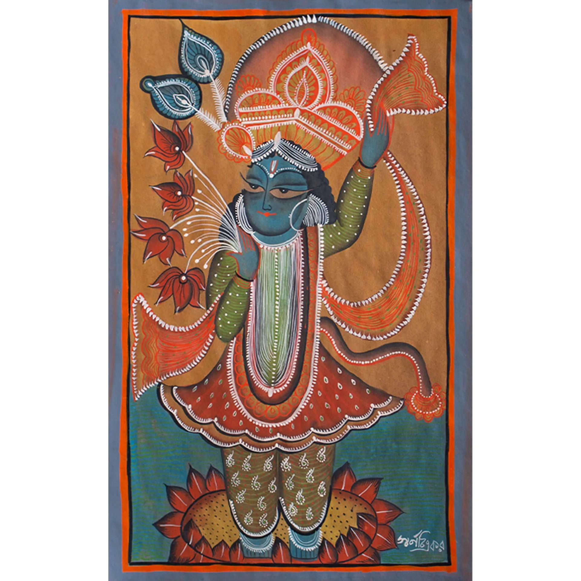 Bengal Pattachitra - Krishna
