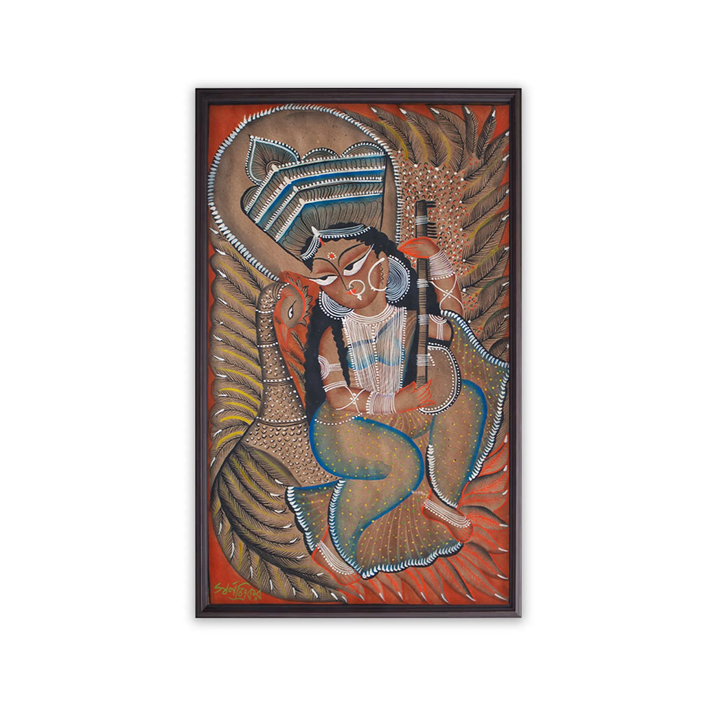 Bengal Pattachitra - Saraswati Maa