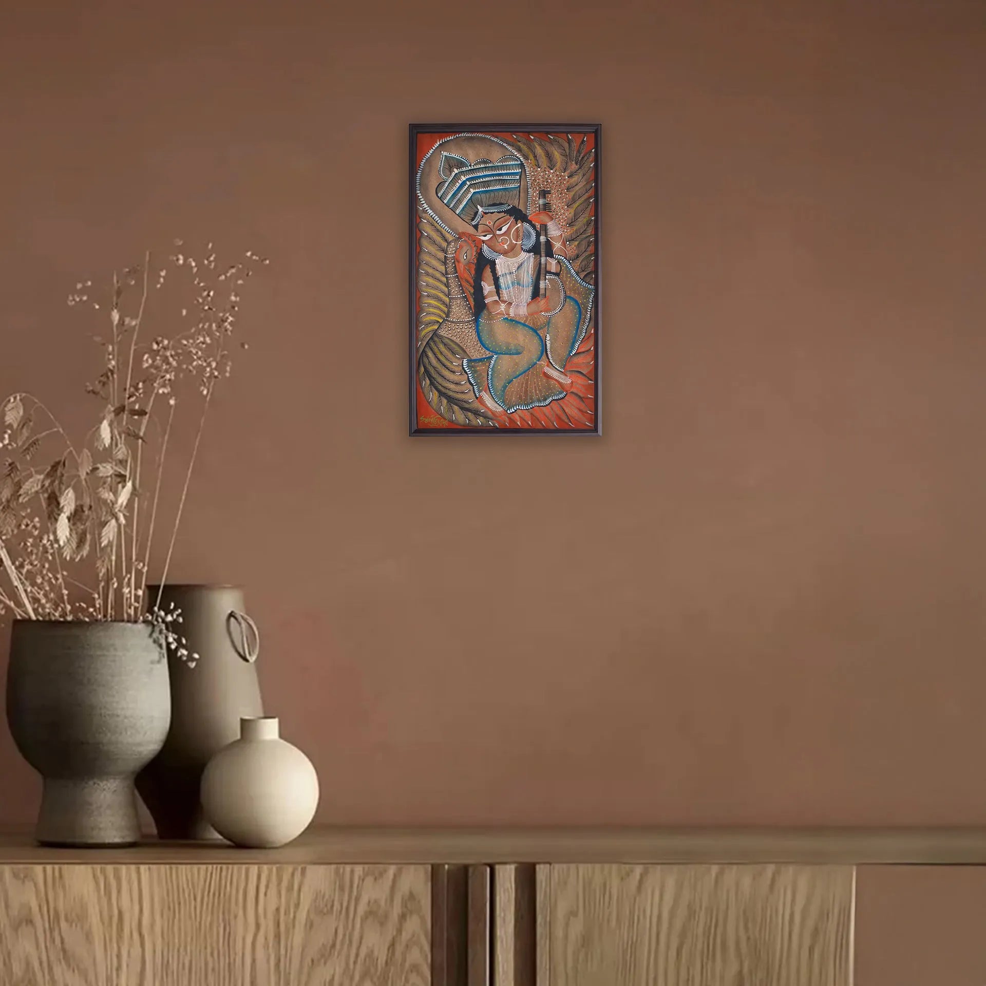 Bengal Pattachitra - Saraswati Maa