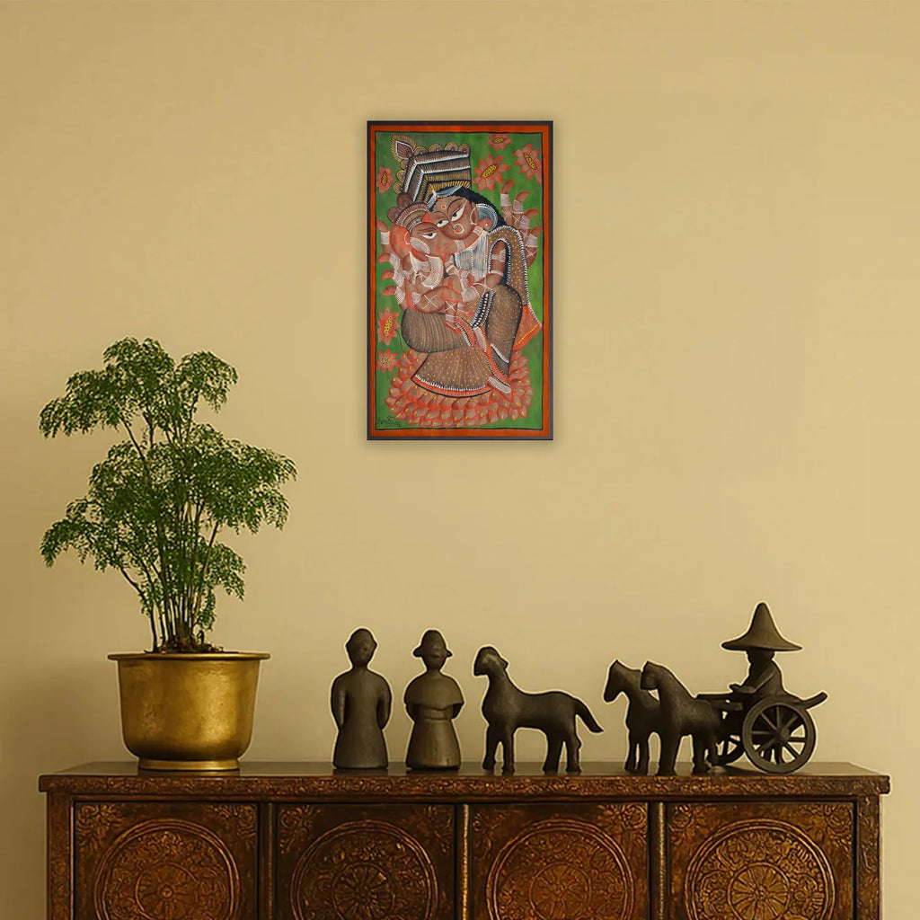 Bengal Pattachitra - Ganesh and Parvati