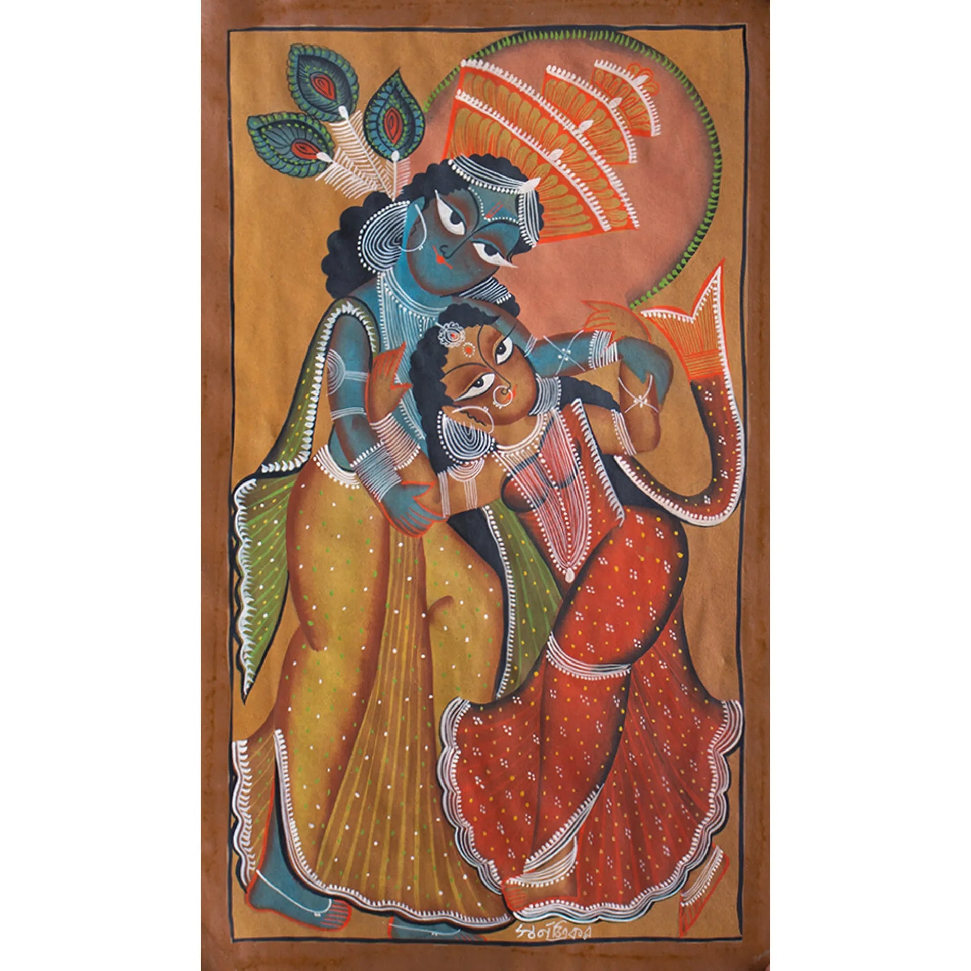 Bengal Pattachitra - Radha Krishna