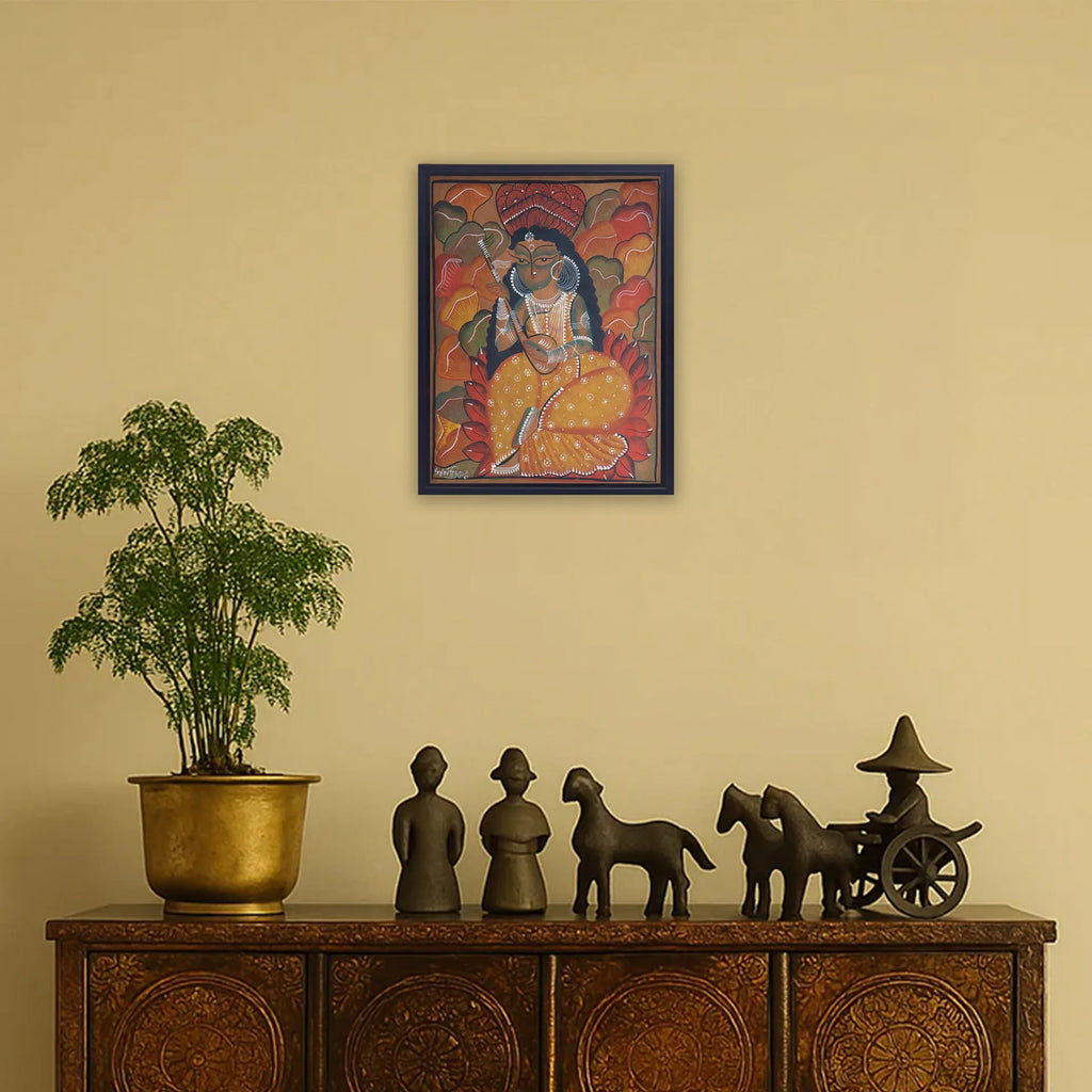 Bengal Pattachitra - Saraswati Maa
