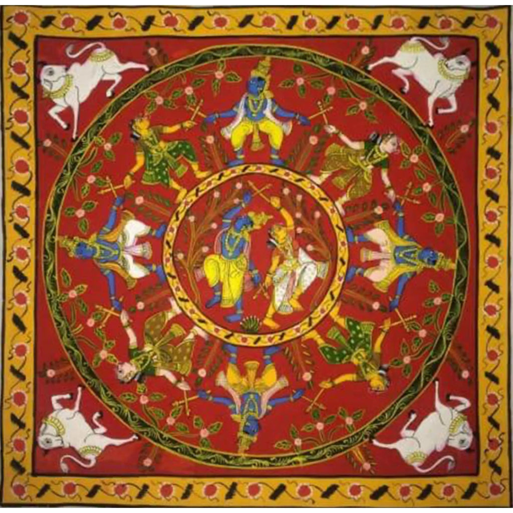 Cherial Painting - Sri Krishna Kolatam