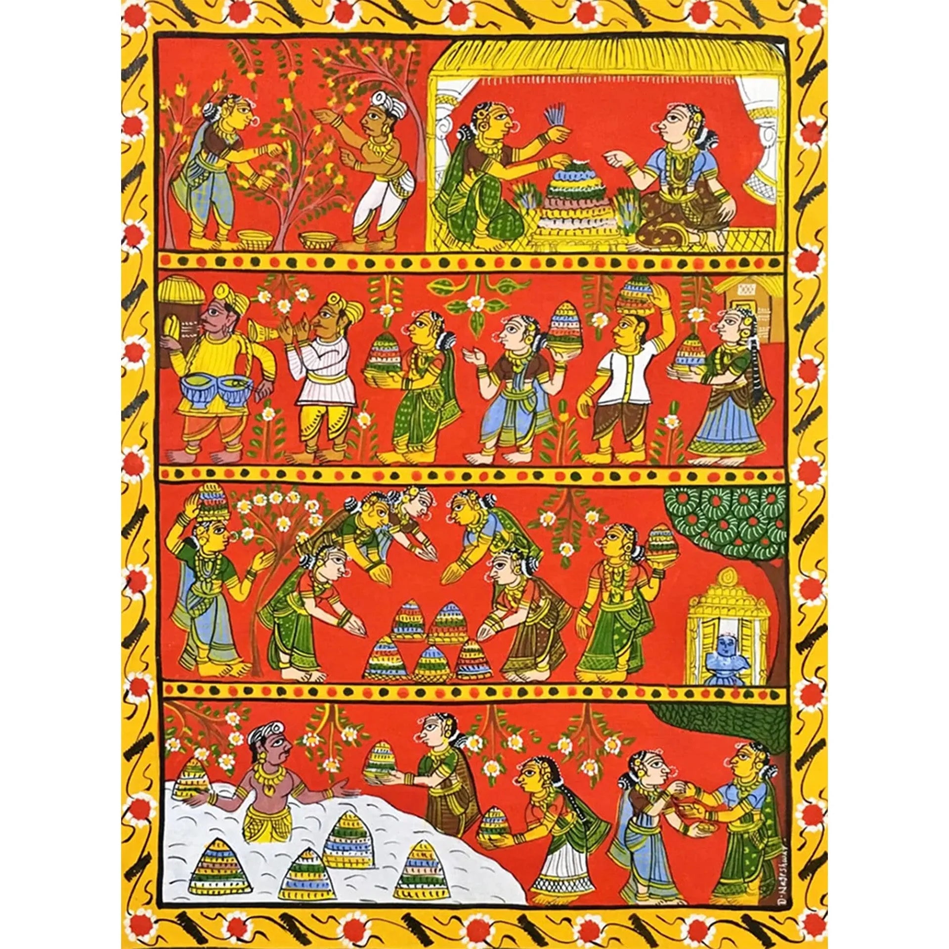 Cherial Painting - Bathukamma Festival