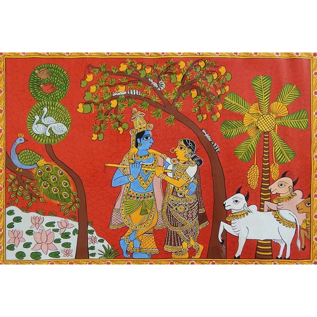 Cherial Painting - Radha Krishna