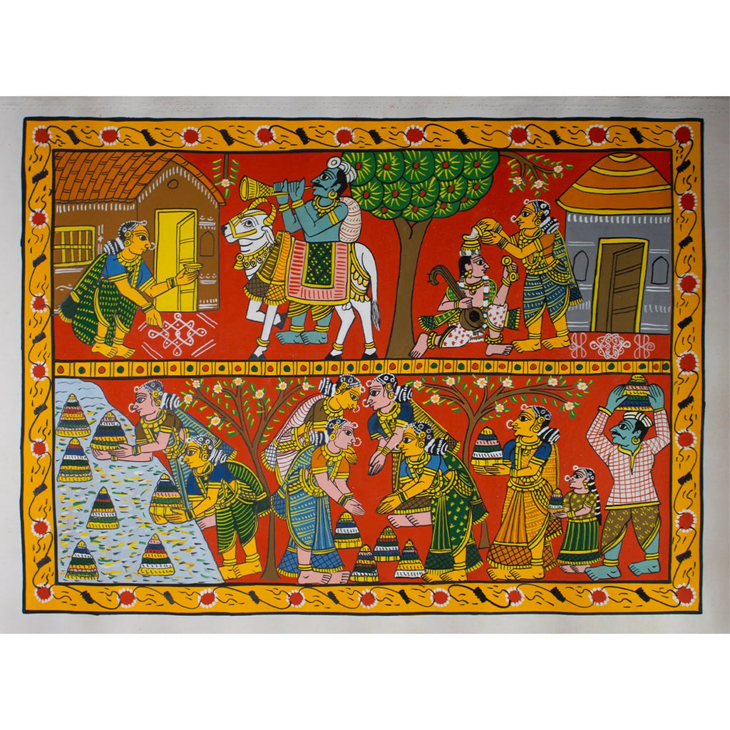 Cherial Painting - Sankranti festival and Bhathukamma festival