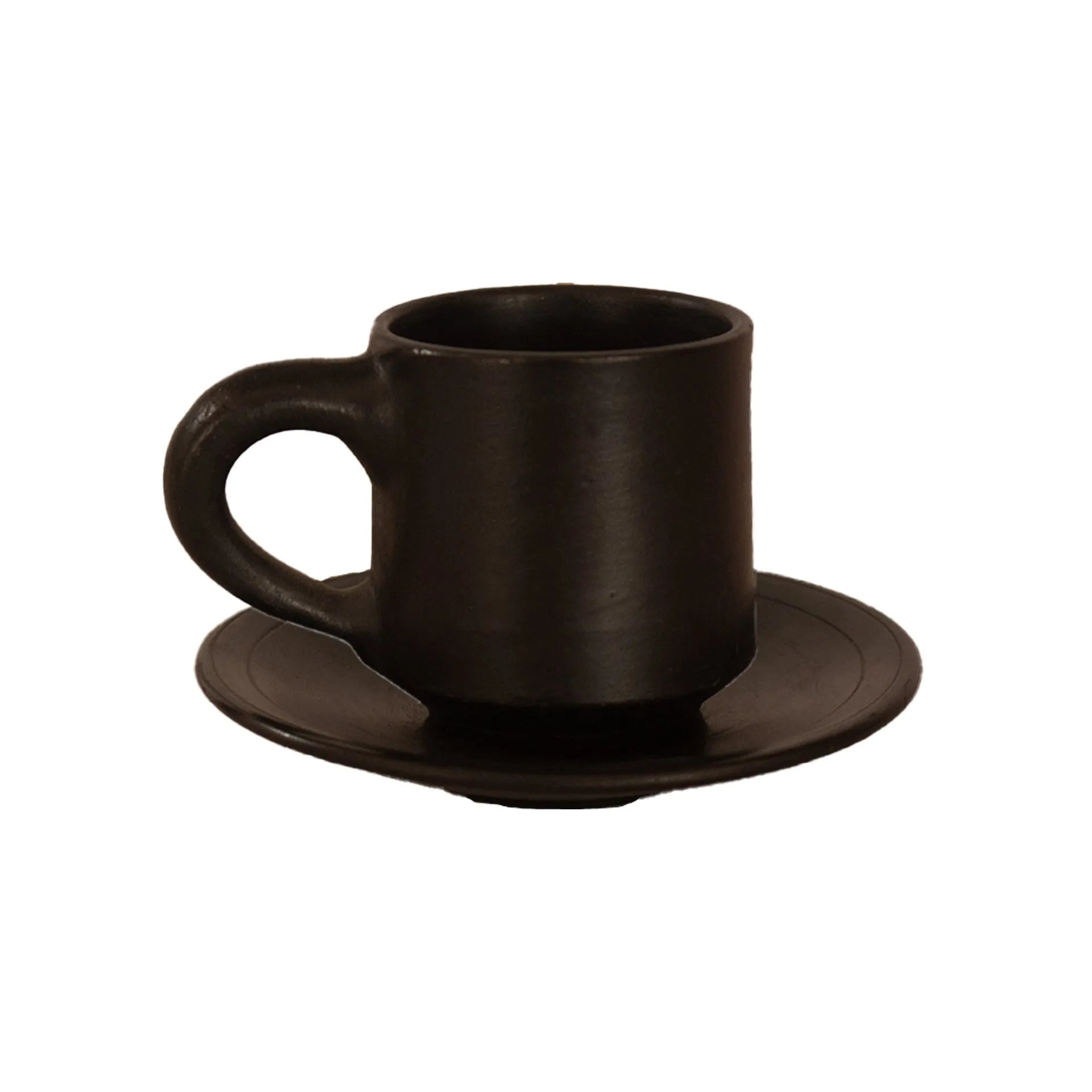 Black Pottery - Cup Saucer Set