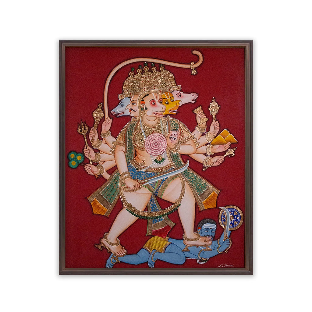 Mysore Painting - Panchmukhi Hanuman
