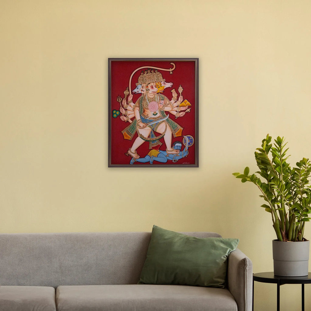 Mysore Painting - Panchmukhi Hanuman