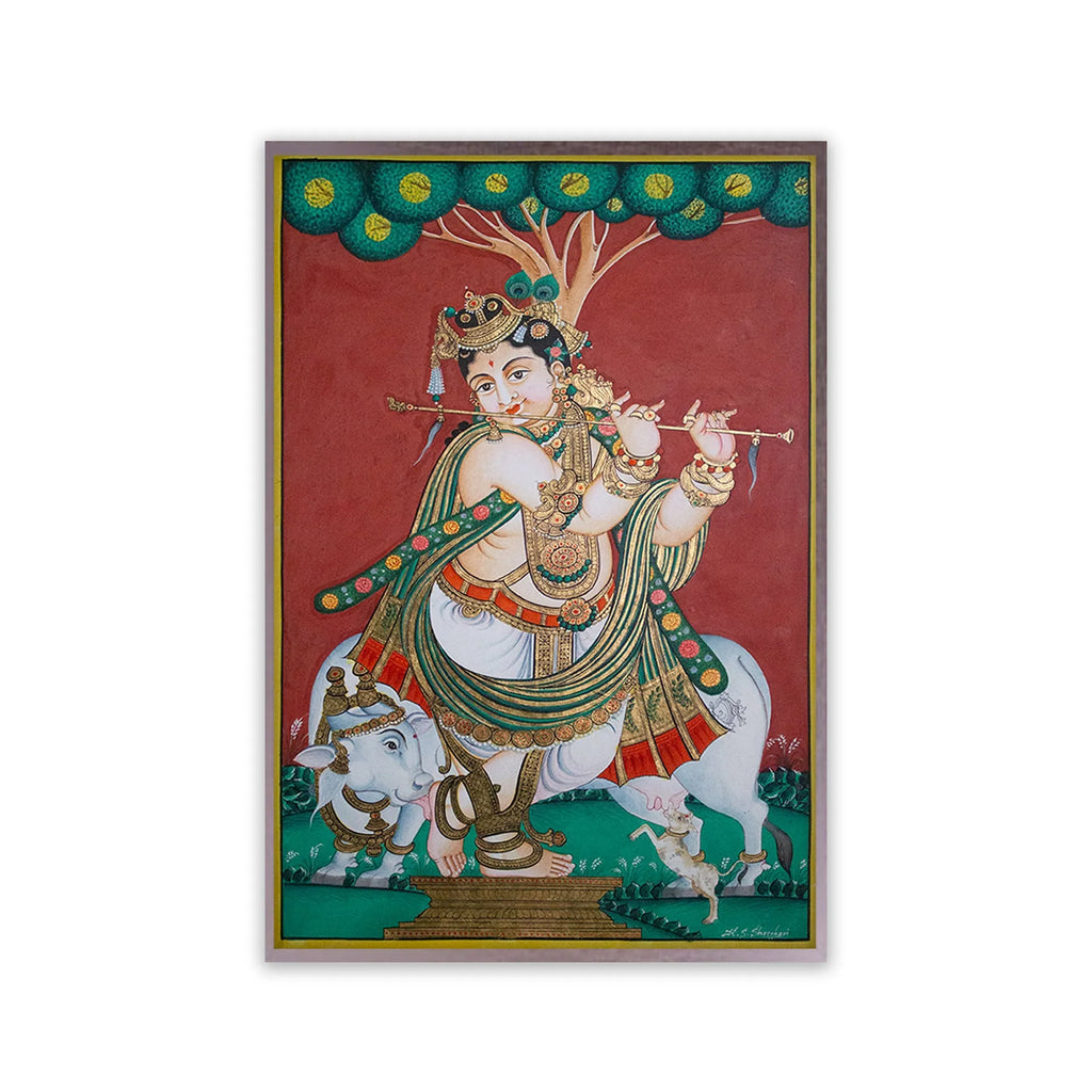 Mysore Painting - Shree Krishna on flat work